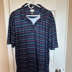 Greg Norman Collection Polo Blue Red Striped Shirt